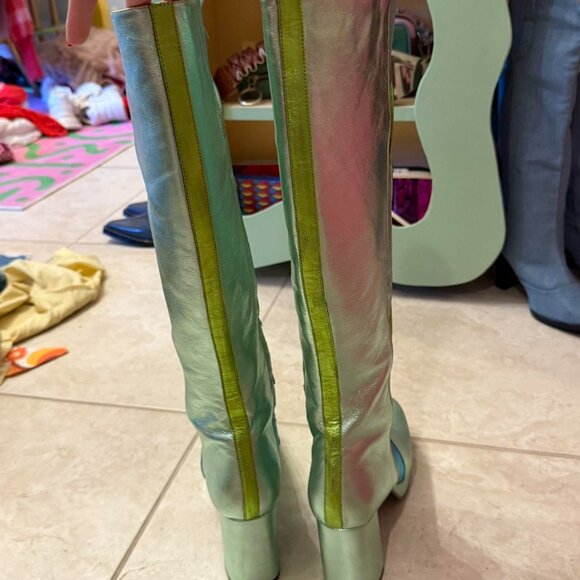 Latelier de Charlotte adc Charlotte Metallic 1970s knee high boots VAL 39 US 8 - Picture 5 of 8